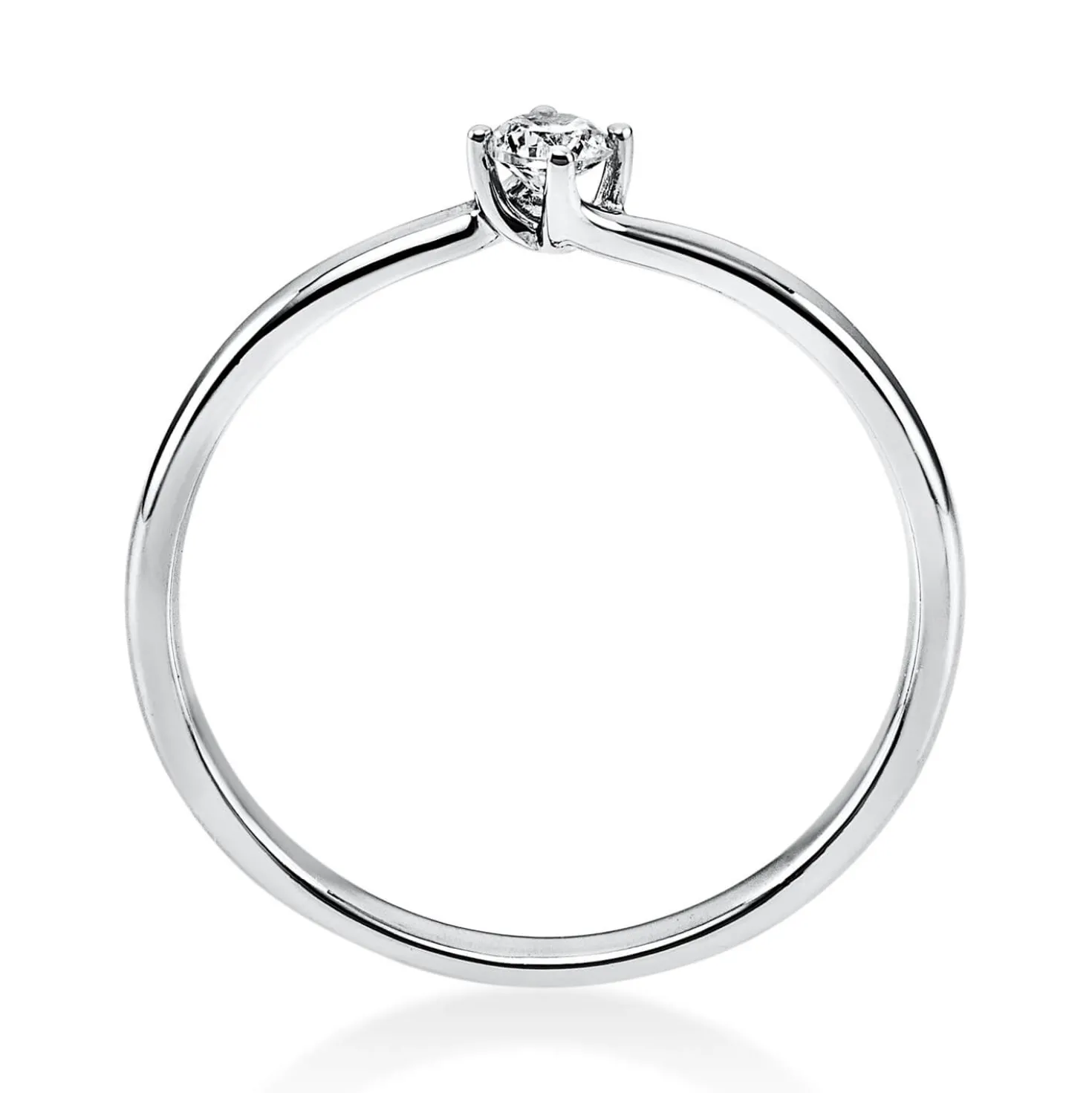 Solitär Ring Damenring 585 Gold Weißgold Diamant Brillant 0,10 Ct. 4er-Krappe