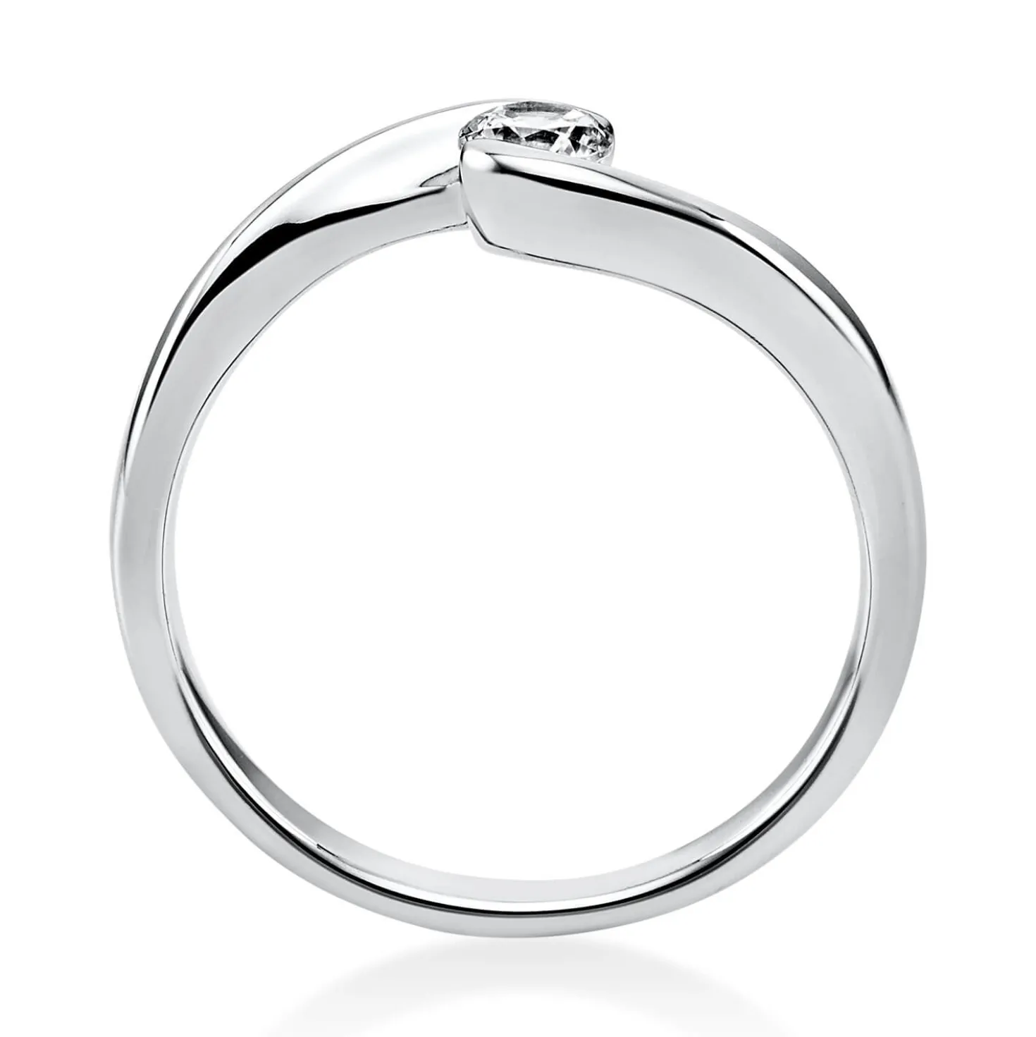 Solitär Ring Damenring 750 Gold Weißgold Diamant Brillant 0,20 Ct. B: 2,2mm