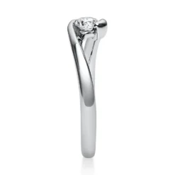 Solitär Ring Damenring 585 Gold Weißgold Diamant Brillant 0,20 Ct. B: 2,2mm