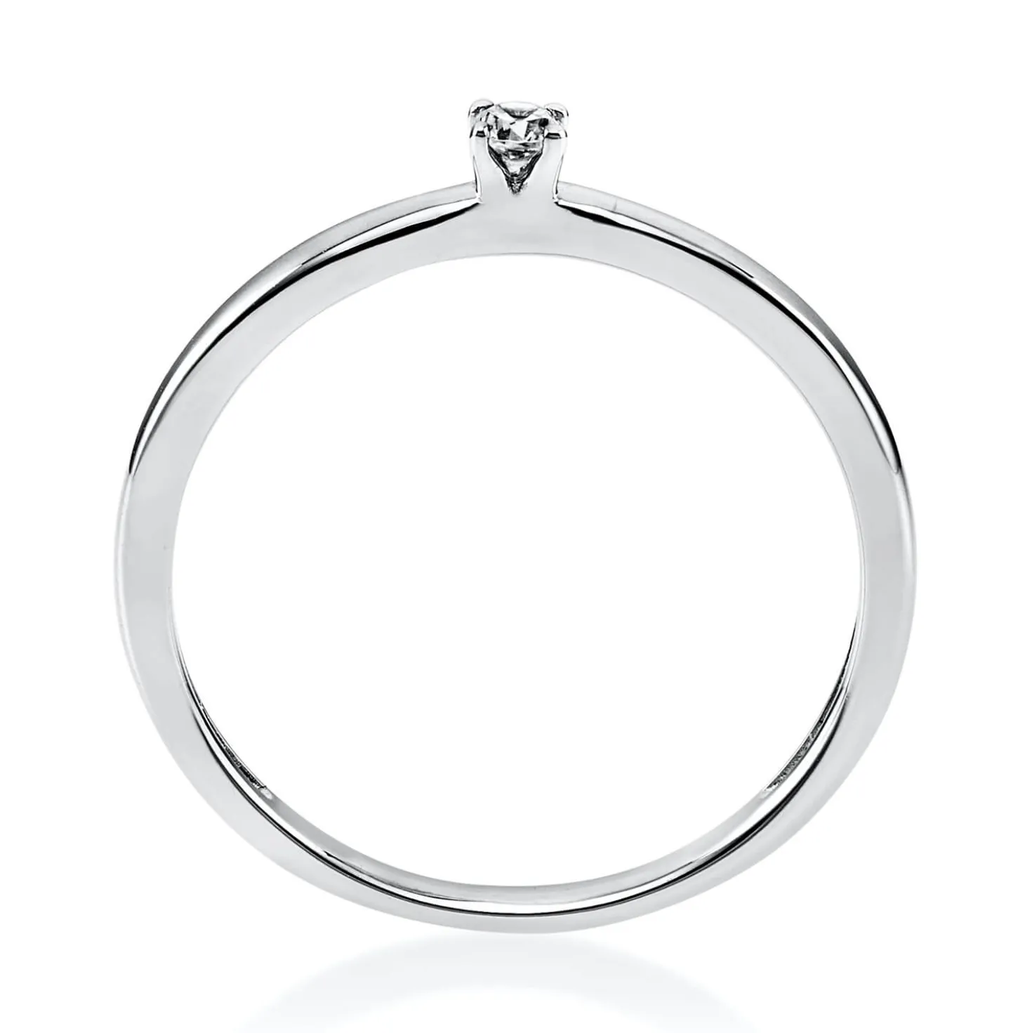 Solitär Ring Damenring 750 Gold Weißgold mit Diamant Brillant 0,05 Ct 4er-Krappe