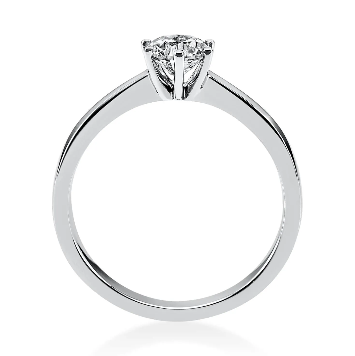 Solitär Ring Damenring 750 Gold Weißgold Diamant Brillant 0,50 Ct. 6er-Krappe