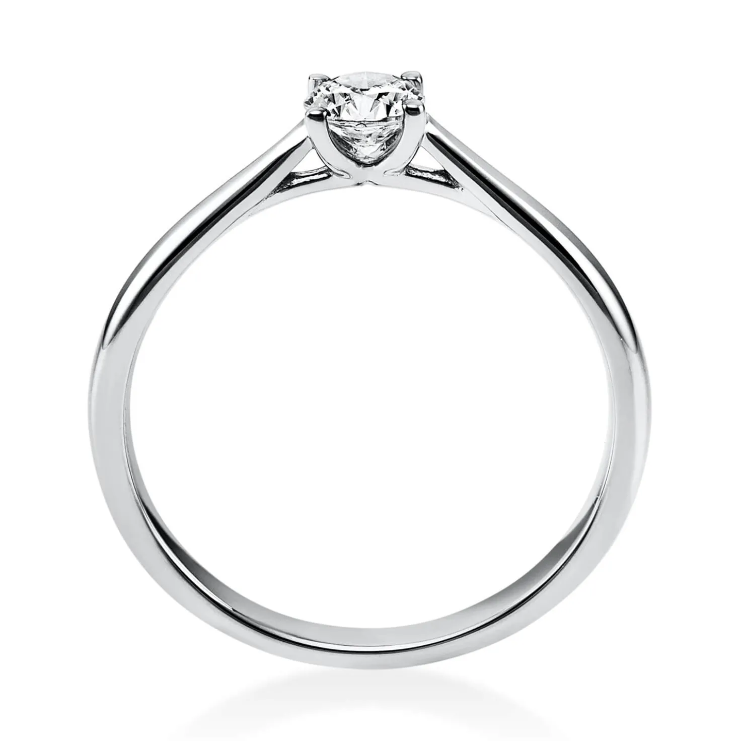 Solitär Ring Damenring 750 Gold Weißgold Diamant Brillant 0,30 Ct. 4er-Krappe