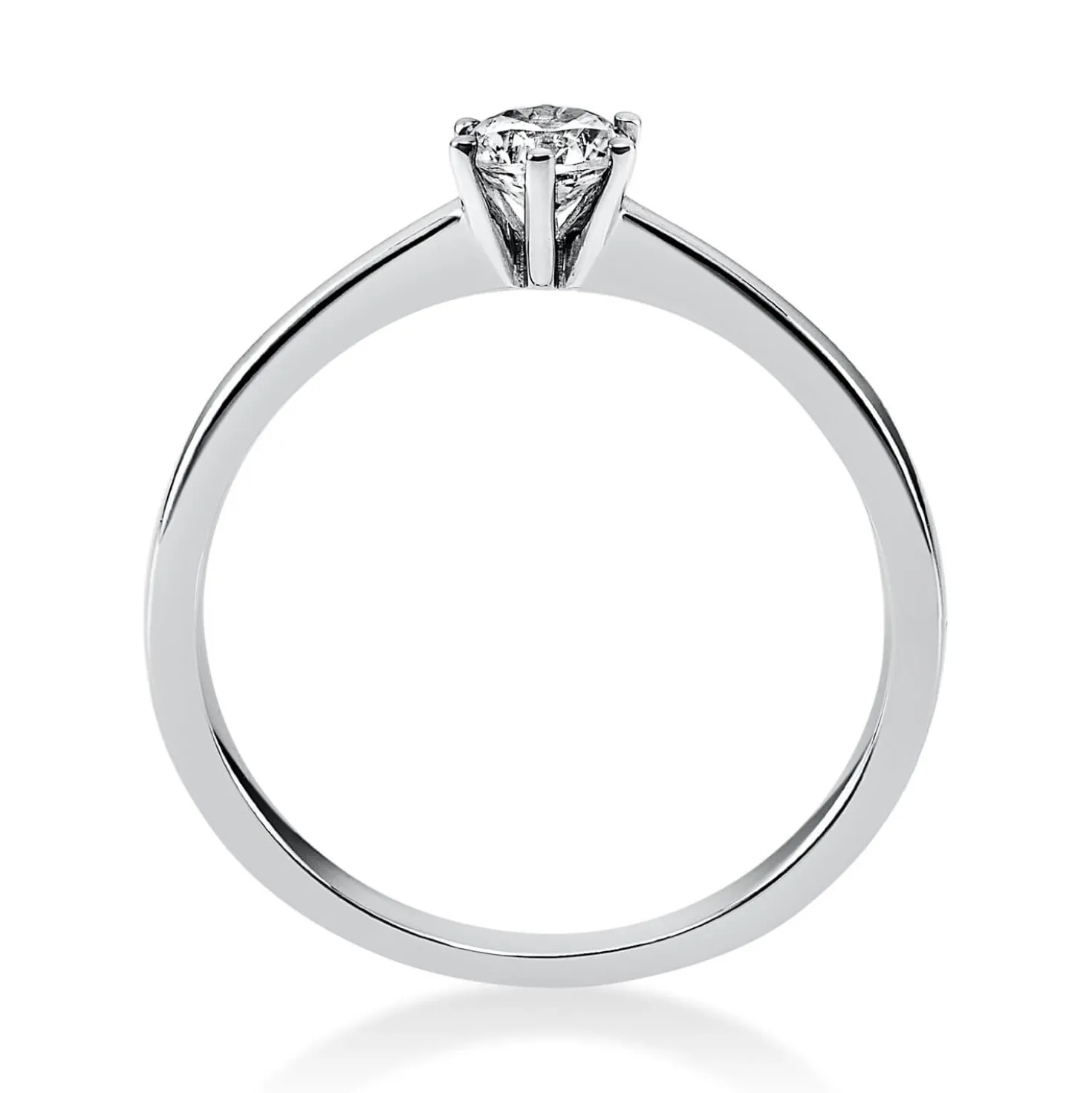 Solitär Ring Damenring 585 Gold Weißgold Diamant Brillant 0,30 Ct. 6er-Krappe