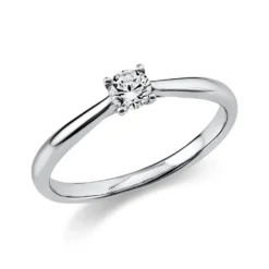 Solitär Ring Damenring 750 Gold Weißgold Diamant Brillant 0,20 Ct. 4er-Krappe