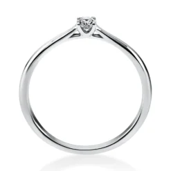Solitär Ring Damenring 750 Gold Weißgold Diamant Brillant 0,10 Ct. 4er-Krappe