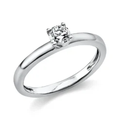 Solitär Ring Damenring 585 Gold Weißgold Diamant Brillant 0,30 Ct. 4er-Krappe