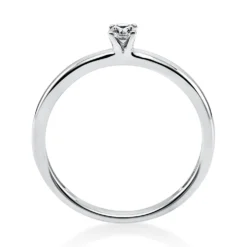 Solitär Ring Damenring 750 Gold Weißgold Diamant Brillant 0,10 Ct. 4er-Krappe