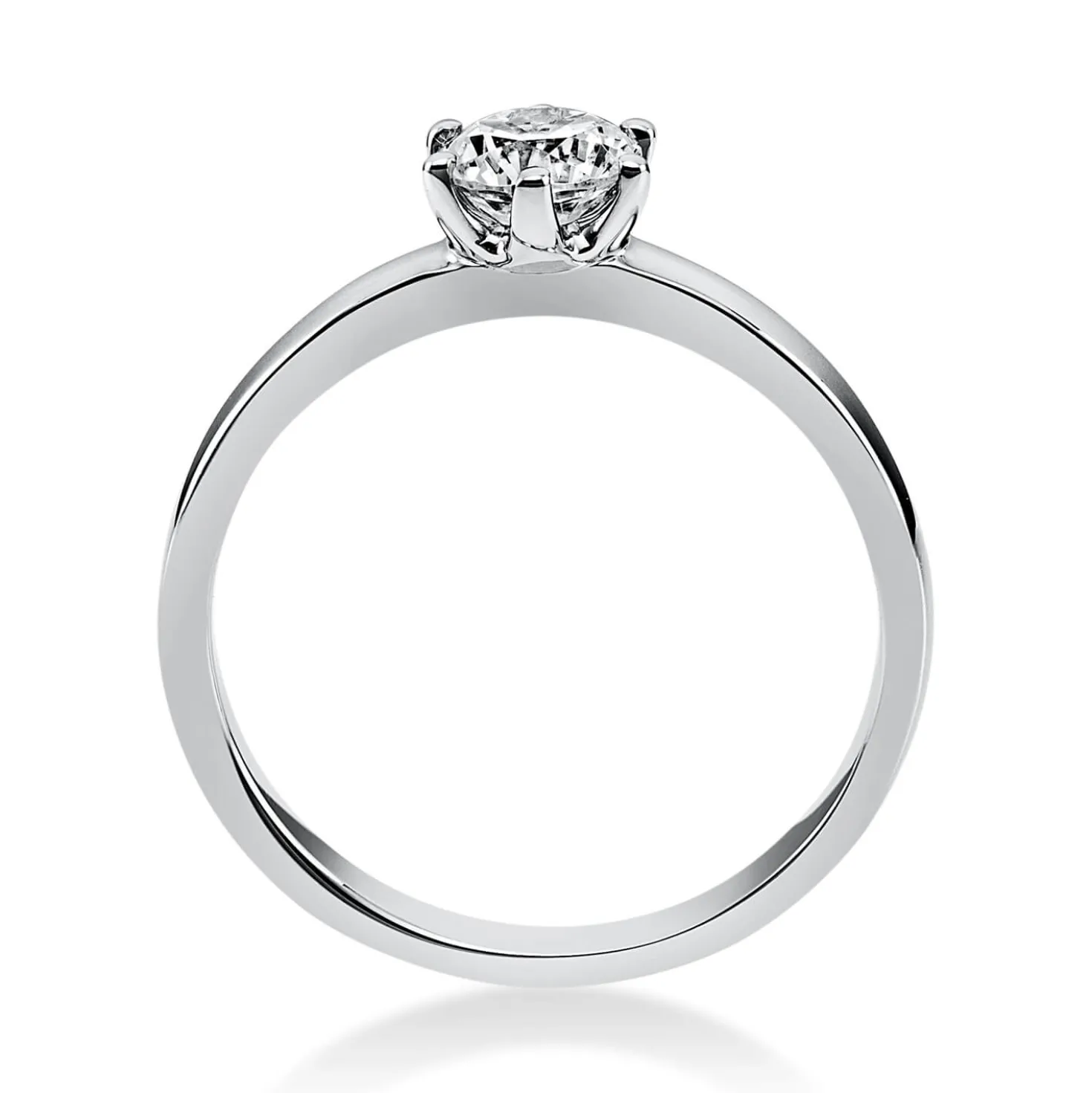 Solitär Ring Damenring 750 Gold Weißgold Diamant Brillant 0,50 Ct. 6er-Krappe