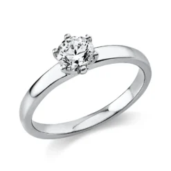 Solitär Ring Damenring 750 Gold Weißgold Diamant Brillant 0,50 Ct. 6er-Krappe