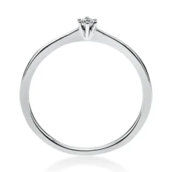 Solitär Ring Damenring 750 Gold Weißgold mit Diamant Brillant 0,05 Ct 6er-Krappe