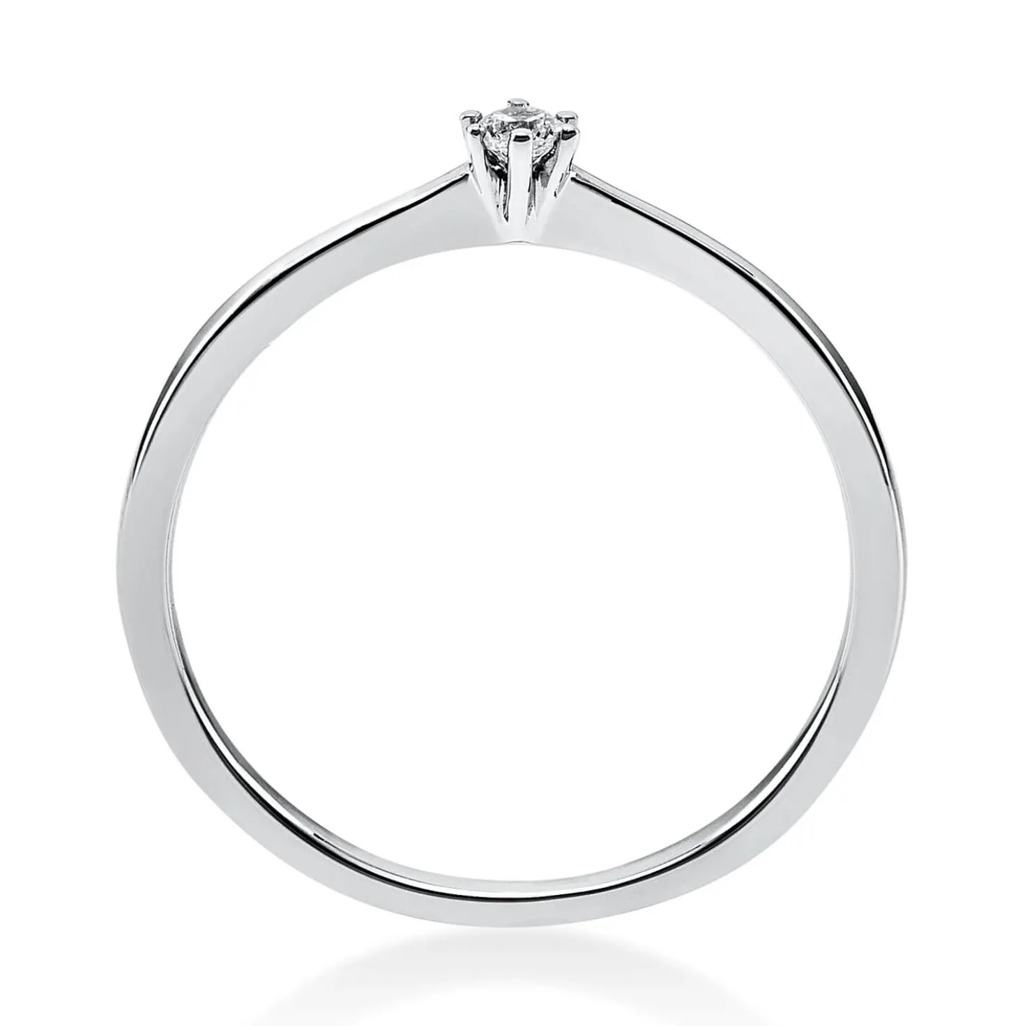 Solitär Ring Damenring 750 Gold Weißgold mit Diamant Brillant 0,05 Ct 6er-Krappe