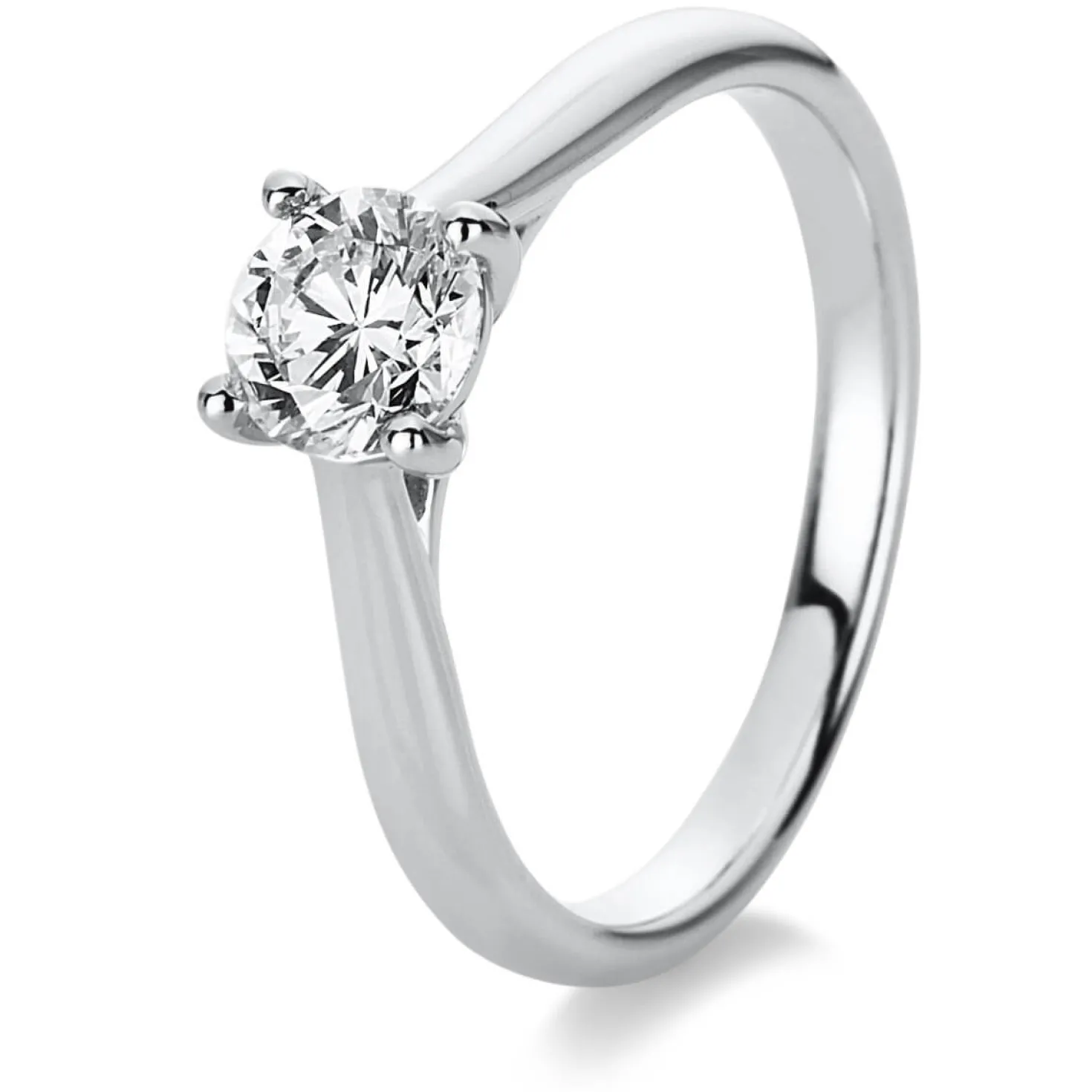 Solitär Ring Damenring 750 Gold Weißgold Diamant Brillant 0,70 Ct. 4er-Krappe