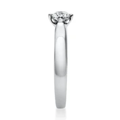 Solitär Ring Damenring 950 Platin Diamant Brillant 0,30 Ct. 4er-Krappe B: 2,4mm