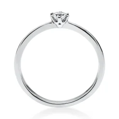 Solitär Ring Damenring 950 Platin Diamant Brillant 0,15 Ct 6er-Krappe B: 2,1mm