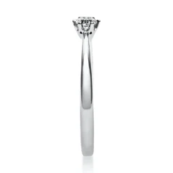 Solitär Ring Damenring 950 Platin Diamant Brillant 0,15 Ct 6er-Krappe B: 2,1mm