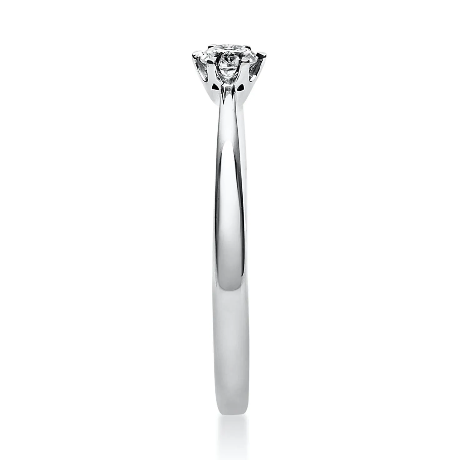 Solitär Ring Damenring 950 Platin Diamant Brillant 0,15 Ct 6er-Krappe B: 2,1mm