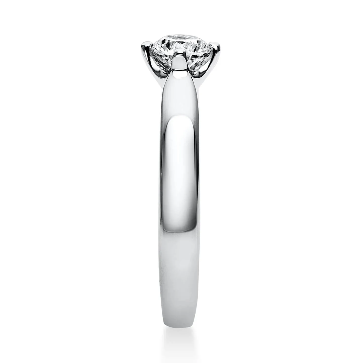 Solitär Ring Damenring 950 Platin Diamant Brillant 0,50 Ct. 4er-Krappe B: 2,6mm