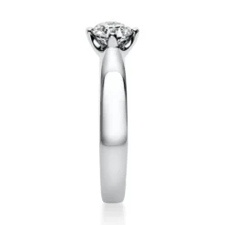 Solitär Ring Damenring 950 Platin Diamant Brillant 0,40 Ct. 4er-Krappe B: 2,6mm