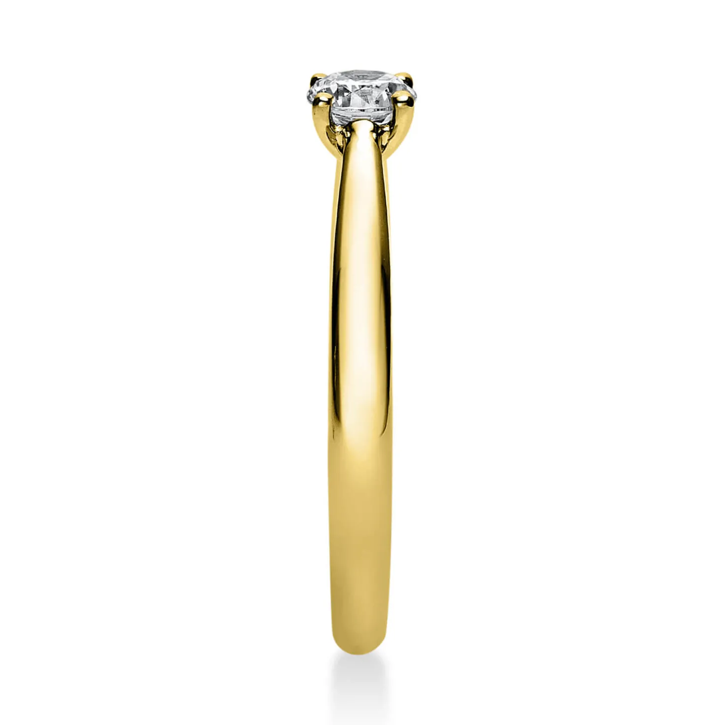 Solitär Ring 750 Gold Gelbgold Diamant Brillant 0,25 Ct 4er-Krappe B: 1,9mm