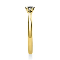 Solitär Ring 750 Gold Gelbgold Diamant Brillant 0,15 Ct 6er-Krappe B: 2,1mm