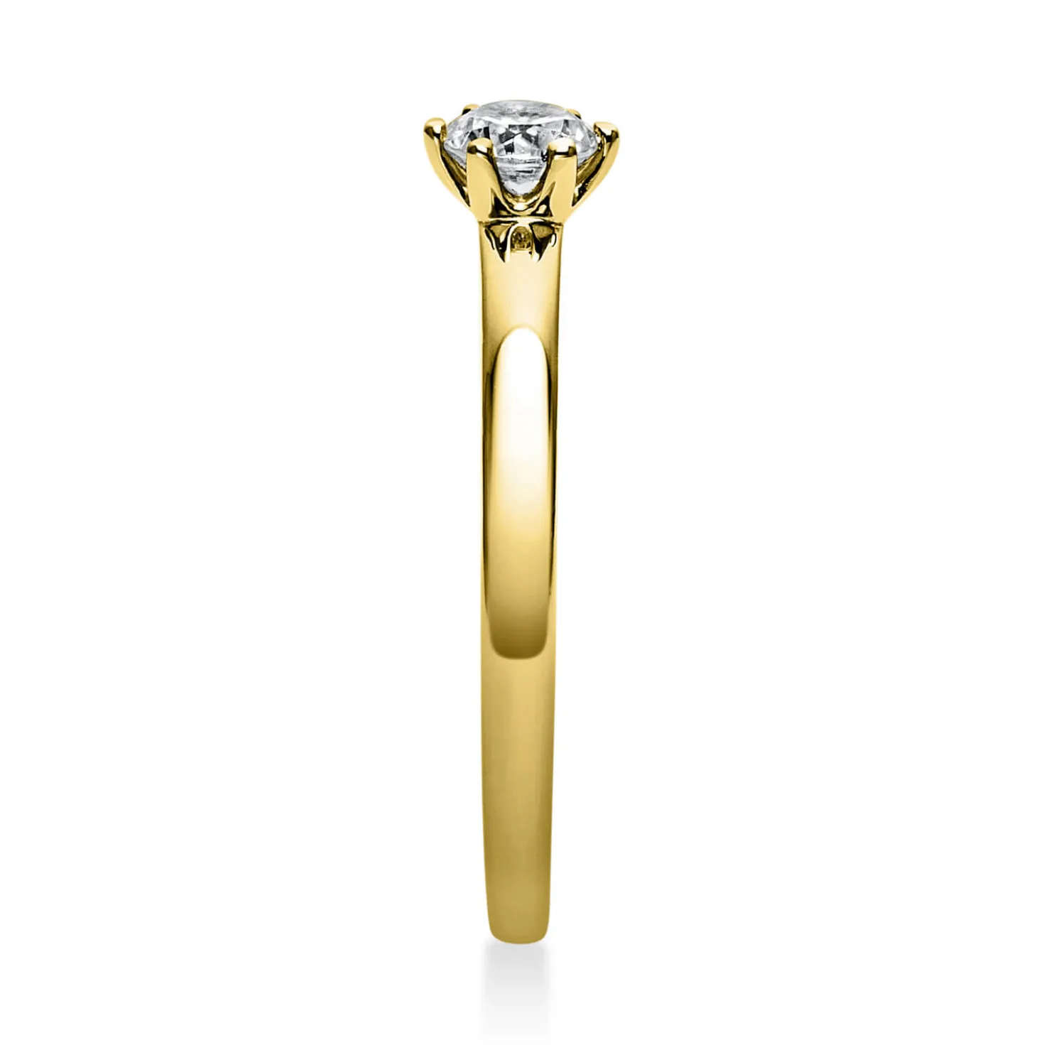 Solitär Ring 585 Gold Gelbgold Diamant Brillant 0,25 Ct 6er-Krappe B: 1,7mm