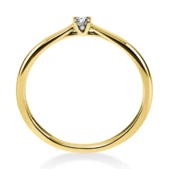 Solitär Ring 585 Gold Gelbgold Diamant Brillant 0,05 Ct 4er-Krappe B: 1,7mm