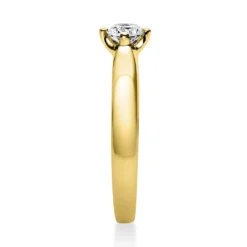 Solitär Ring 750 Gold Gelbgold Diamant Brillant 0,30 Ct. 4er-Krappe B: 2,4mm