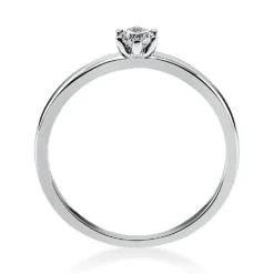 Solitär Ring 585 Gold Weißgold Brillant 0,15 Ct B: 10,6mm, H: 10,5mm, S: 2,8mm