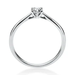 Solitär Ring 585 Gold Weißgold Diamant Brillant 0,25 Ct 4er-Krappe B: 1,9mm