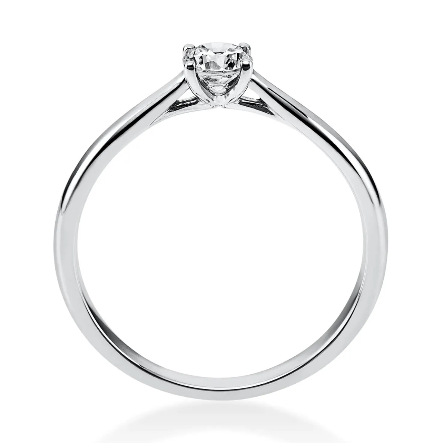 Solitär Ring 585 Gold Weißgold Diamant Brillant 0,25 Ct 4er-Krappe B: 1,9mm