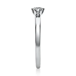 Solitär Ring 750 Gold Weißgold Diamant Brillant 0,20 Ct. 6er-Krappe B: 1,7mm