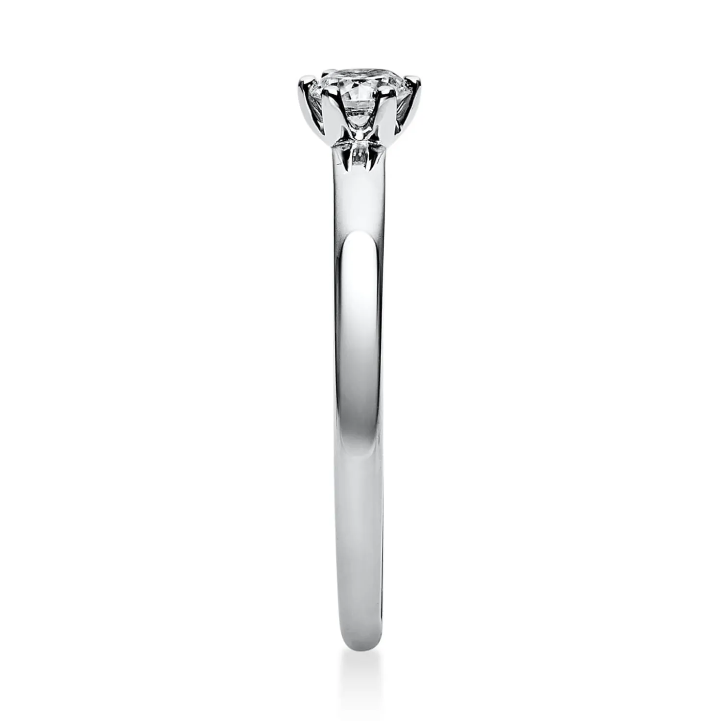 Solitär Ring 750 Gold Weißgold Diamant Brillant 0,20 Ct. 6er-Krappe B: 1,7mm