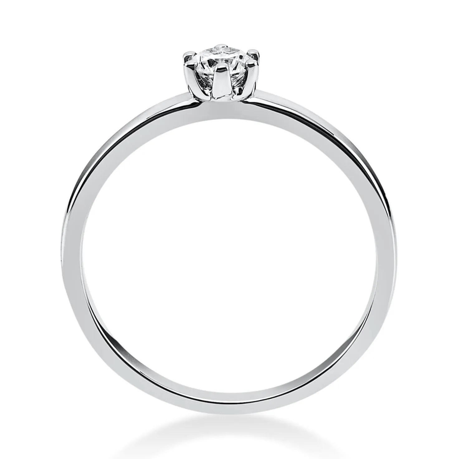 Solitär Ring 585 Gold Weißgold Diamant Brillant 0,20 Ct. 6er-Krappe B: 1,7mm