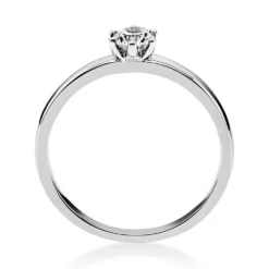 Solitär Ring 750 Gold Weißgold Diamant Brillant 0,25 Ct 6er-Krappe B: 1,7mm
