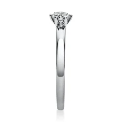 Solitär Ring 585 Gold Weißgold Diamant Brillant 0,25 Ct 6er-Krappe B: 1,7mm