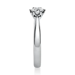 Solitär Ring 750 Gold Weißgold Diamant Brillant 0,40 Ct. 6er-Krappe B: 2,8mm