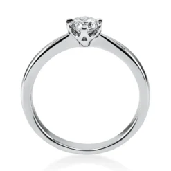 Solitär Ring 750 Gold Weißgold Diamant Brillant 0,40 Ct. 6er-Krappe B: 2,8mm