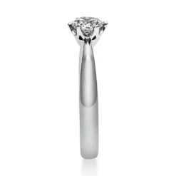 Solitär Ring 585 Gold Weißgold Diamant Brillant 0,50 Ct. 6er-Krappe B: 3,1mm