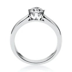 Solitär Ring 585 Gold Weißgold Diamant Brillant 0,40 Ct. 4er-Krappe B: 2,6mm