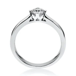 Solitär Ring 750 Gold Weißgold Diamant Brillant 0,50 Ct. 4er-Krappe B: 2,6mm