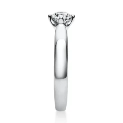 Solitär Ring 750 Gold Weißgold Diamant Brillant 0,50 Ct. 4er-Krappe B: 2,6mm