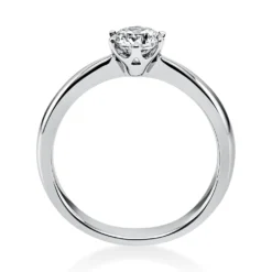 Solitär Ring 750 Gold Weißgold Diamant Brillant 0,50 Ct. 6er-Krappe B: 3,1mm