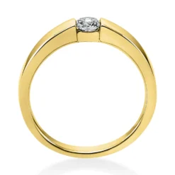 Solitär Ring Spannring aus 585 Gold Gelbgold mit Diamant Brillant 0,20 Ct.