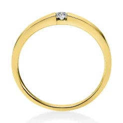 Solitär Ring Spannring aus 750 Gold Gelbgold mit Diamant Brillant 0,05 Ct.
