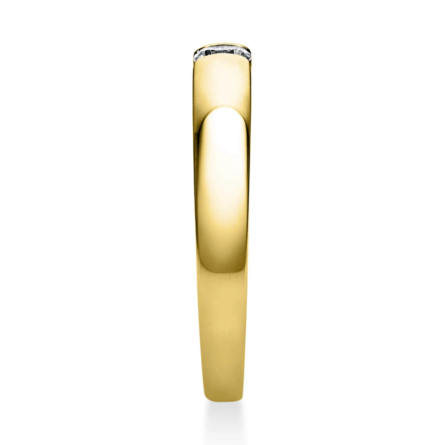 Solitär Ring Spannring aus 750 Gold Gelbgold mit Diamant Brillant 0,15 Ct.