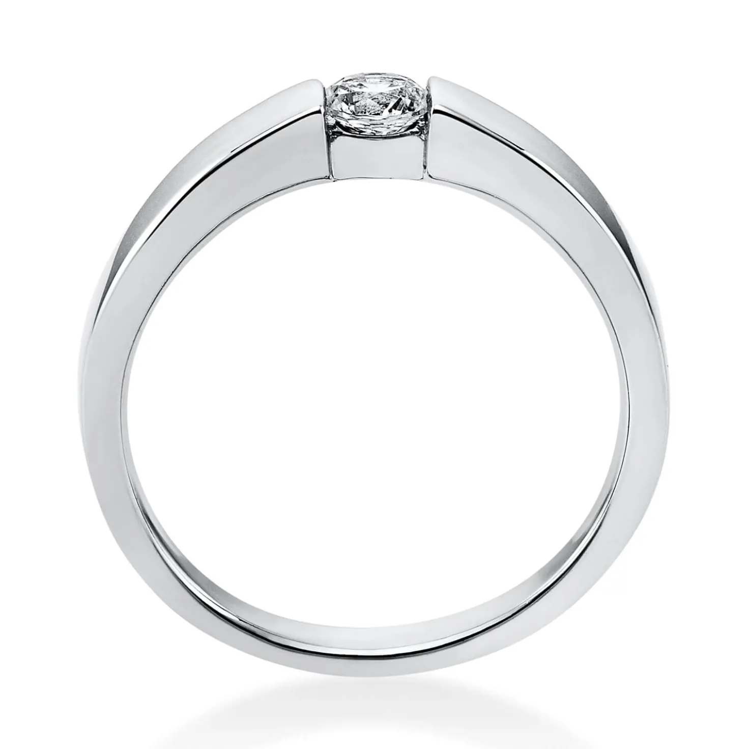 Solitär Ring Spannring aus 585 Gold Weißgold mit Diamant Brillant 0,20 Ct.