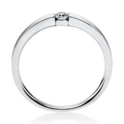 Solitär Ring Spannring aus 585 Gold Weißgold mit Diamant Brillant 0,10 Ct.