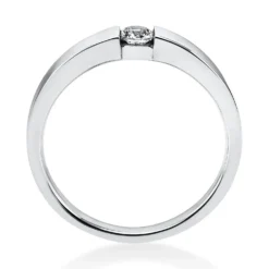 Solitär Ring Spannring aus 950 Platin mit Diamant Brillant 0,15 Ct.