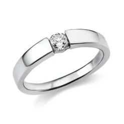 Solitär Ring Spannring aus 950 Platin mit Diamant Brillant 0,20 Ct.
