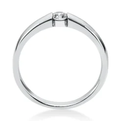 Solitär Ring Spannring aus 950 Platin mit Diamant Brillant 0,15 Ct.